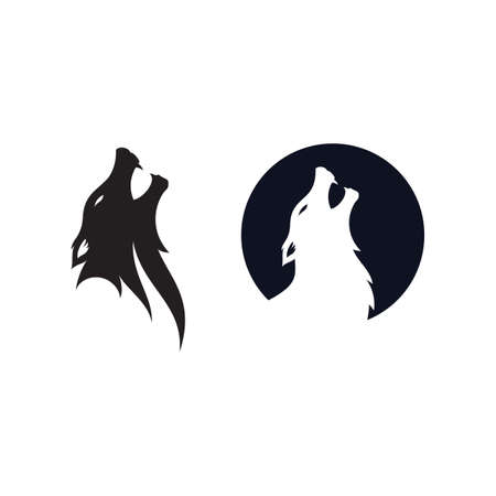 Wolf Head Template vector illustration designのイラスト素材