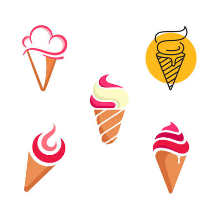 Ice Cream Vector icon design illustration Templateのイラスト素材