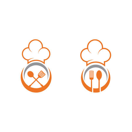 hat chef logo template vector illustrationのイラスト素材