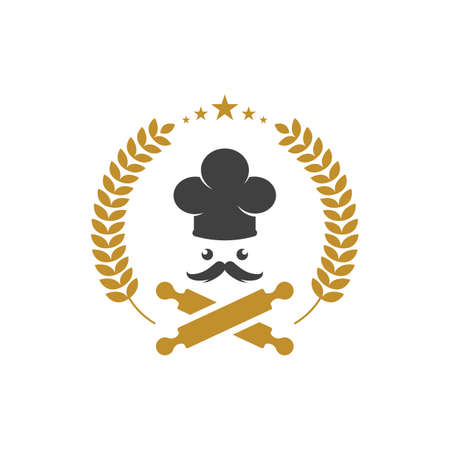 hat chef logo template vector illustrationのイラスト素材