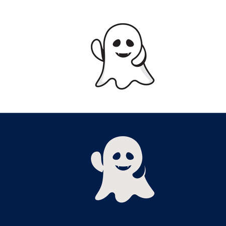 cute ghost Vector icon design illustration Templateのイラスト素材