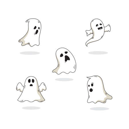 cute ghost Vector icon design illustration Templateのイラスト素材