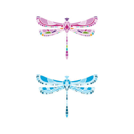 Dragonfly illustration icon design template vectorのイラスト素材