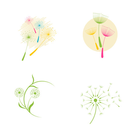 Dandelion vector icon design templateのイラスト素材