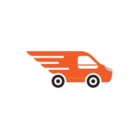 Fast shipping delivery truck flat vector iconのイラスト素材