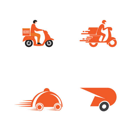 Fast shipping delivery truck flat vector iconのイラスト素材