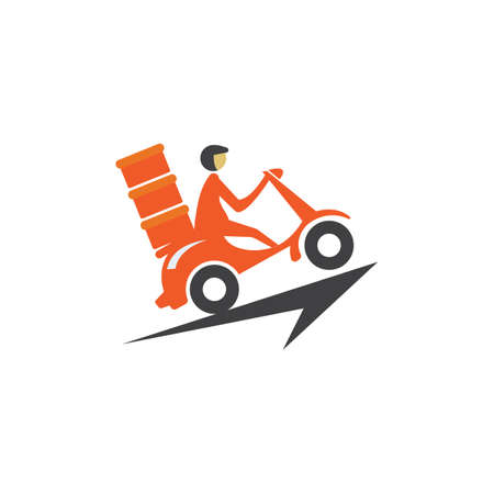 Fast shipping delivery truck flat vector iconのイラスト素材