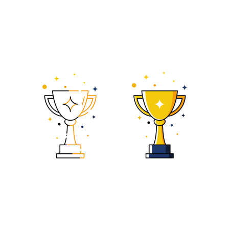 Trophy Vector icon design illustration Templateのイラスト素材