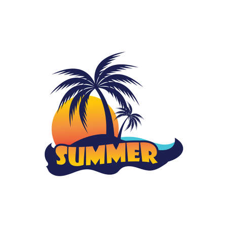 Summer beach Vector icon design illustration Templateのイラスト素材