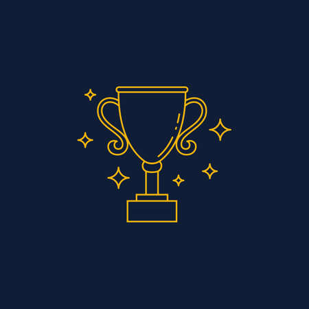 Trophy Vector icon design illustration Templateのイラスト素材