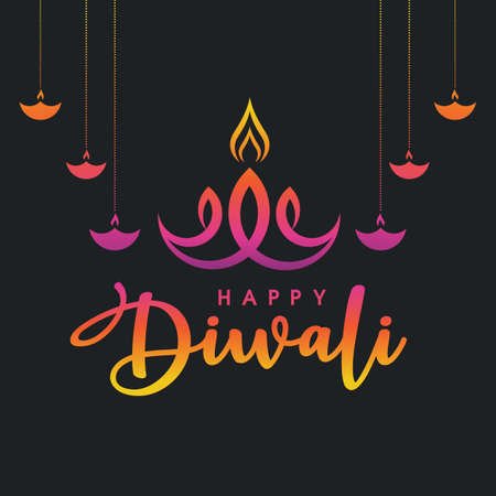 Happy Diwali Vector icon design illustration Templateのイラスト素材