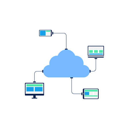 Computing network Vector icon design illustration Templateのイラスト素材