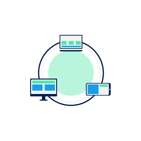 Computing network Vector icon design illustration Templateのイラスト素材