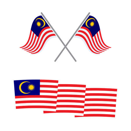 Malaysia Flag Vector icon design illustration Templateのイラスト素材