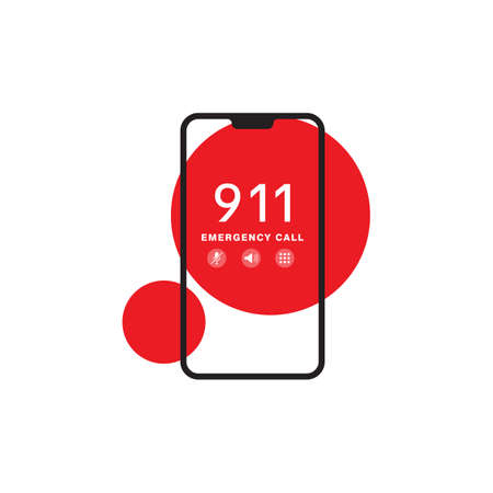 911 Emergency Vector icon design illustration Templateのイラスト素材