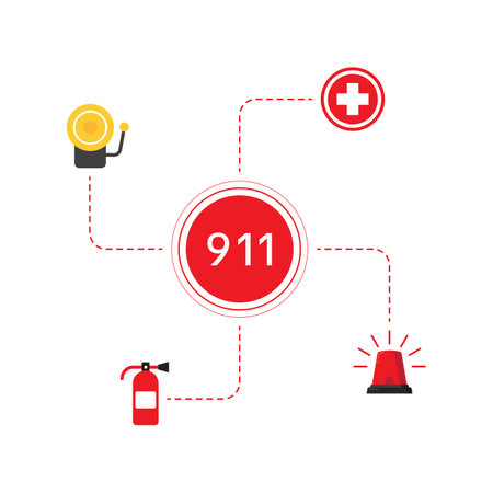 911 Emergency Vector icon design illustration Templateのイラスト素材