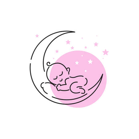 Cute baby Vector icon design illustration Templateのイラスト素材