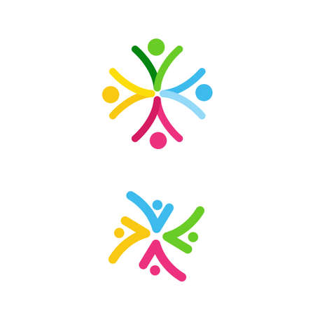 Community, network and social icon design templateのイラスト素材