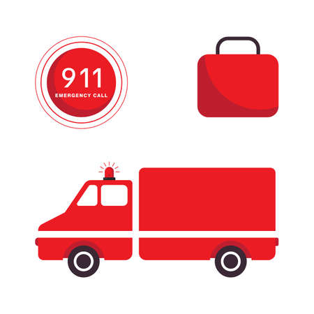 911 Emergency Vector icon design illustration Template