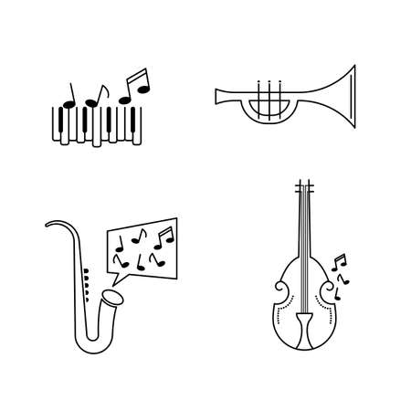 Jazz Music icon vector illustration design templateのイラスト素材