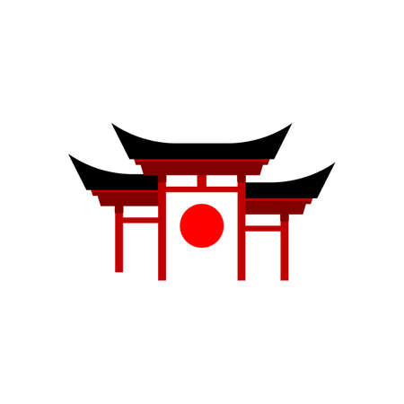 Gate Japan Vector icon design illustration Templateのイラスト素材