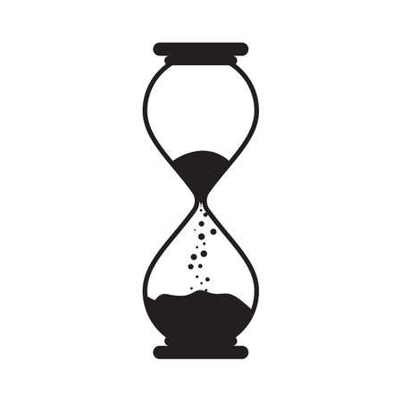 Time clock vector flat illustration design template