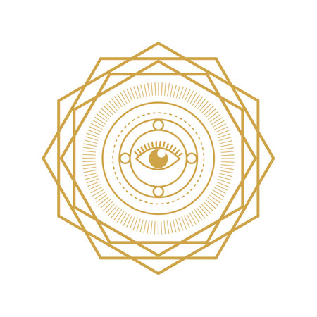 Geometric symbols, Sacred mystic signs Illustrationのイラスト素材