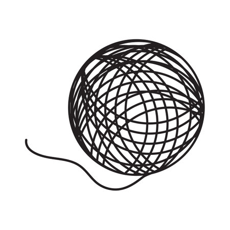 Yarn Ball Vector icon design illustration Templateのイラスト素材