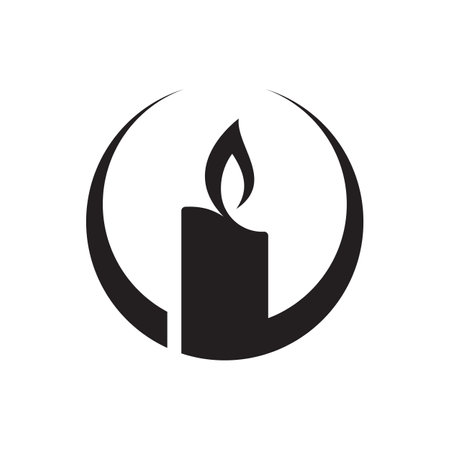 Candle Vector icon design illustration Templateのイラスト素材