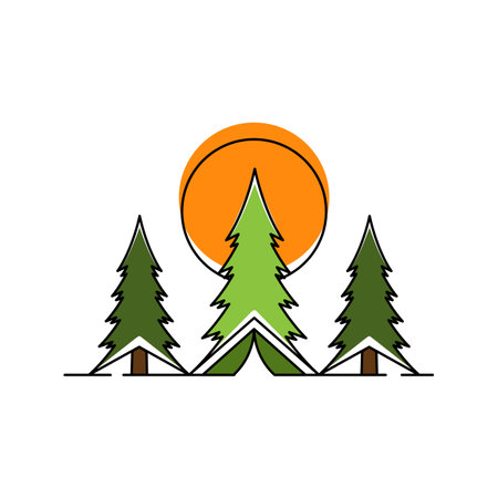 Camp tent element Vector icon design illustration Templateのイラスト素材