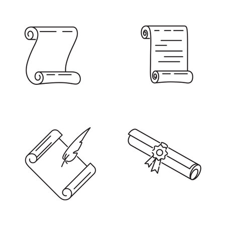 Old paper with line art  icon design templateのイラスト素材