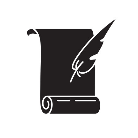 Old paper with line art  icon design templateのイラスト素材