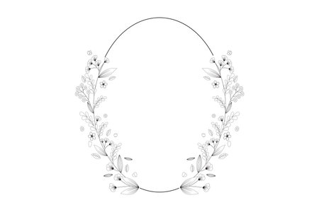 Spring art Flower with leaves botanical elementsのイラスト素材