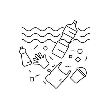 Water Pollution icon vector stock illustrationのイラスト素材