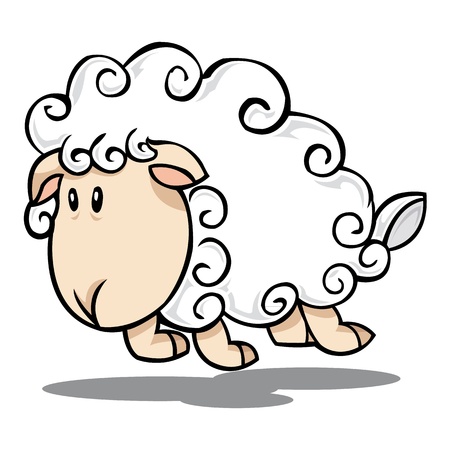 Illustration of jump sheepのイラスト素材