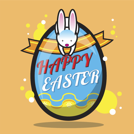 Happy Easter Bunny Vector illustration designのイラスト素材