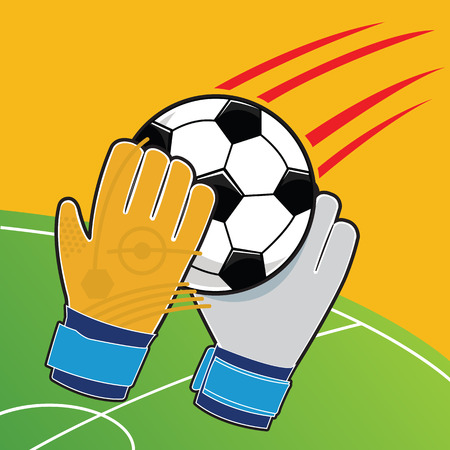 Goalkeeper batted ball illustrationのイラスト素材
