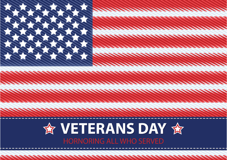 Veterans Day. Honoring all who served. Usa flag on background.のイラスト素材