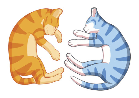 Cute cat sleeping. Vector illustration.のイラスト素材