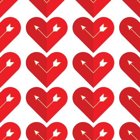 I love you. Abstract holiday pattern with a arrow in the heart. Valentines day conceptのイラスト素材