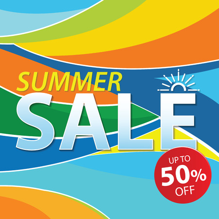 Summer sale background. Vector background for banner, poster, flyer, card, postcard, cover, brochure.のイラスト素材