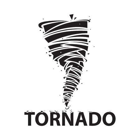 Tornado icon. Cyclone storm icon isolated on white background. Typhoon vector illustrationのイラスト素材