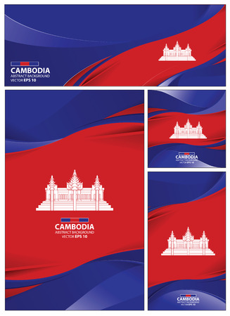 Cambodia flag abstract colors background. Collection banner design. brochure vector illustration.のイラスト素材