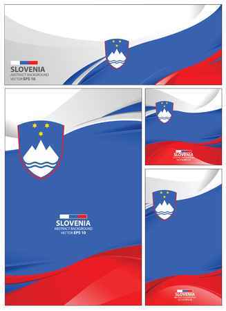 Slovenia flag abstract colors background. Collection banner design. brochure vector illustration.のイラスト素材
