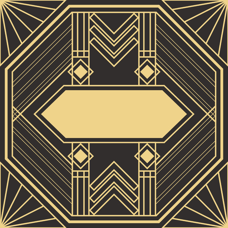 Vector modern tiles pattern. Abstract art deco seamless monochrome background.のイラスト素材