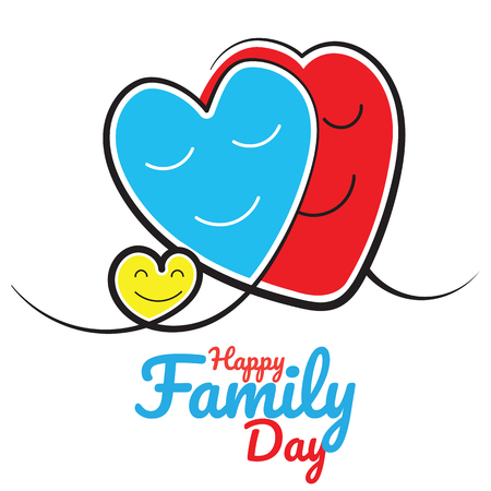 Abstract family icon. happy family day symbol. Vector logo, heart shape.のイラスト素材