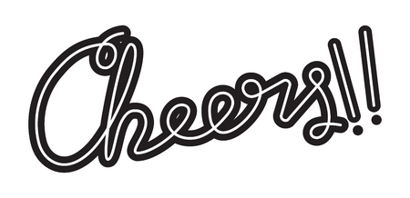 Cheers! Hand drawn elegant phrase for your design. vector illustration.のイラスト素材