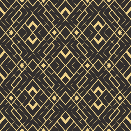 Vector modern geometric tiles pattern. golden lined shape. Abstract art deco seamless luxury background.のイラスト素材