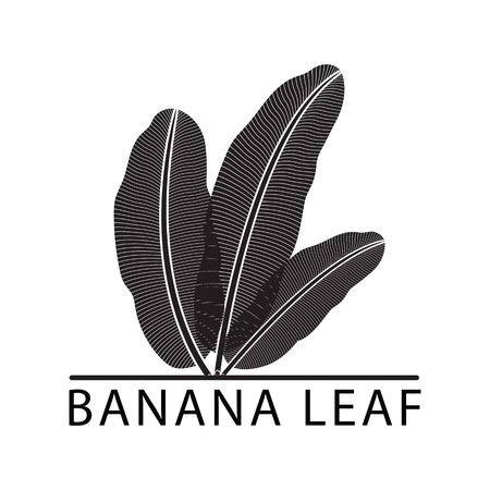 Banana silhouette leaf tropical emblem.のイラスト素材