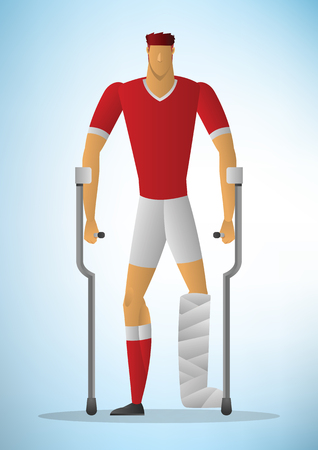 sport player trauma and injury. Healthcare vector illustration.のイラスト素材